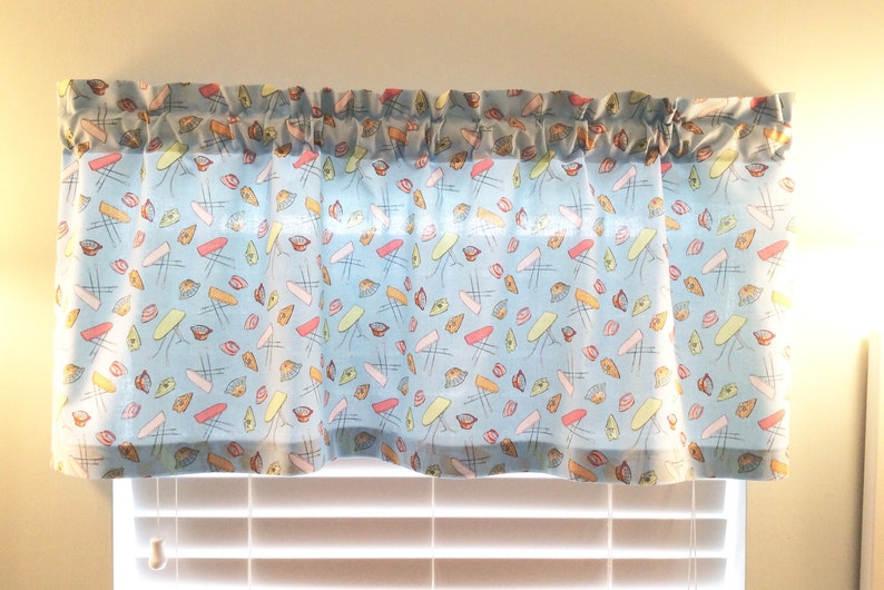 Laundry Room Window Valance With Laundry Theme Print on Light Etsy