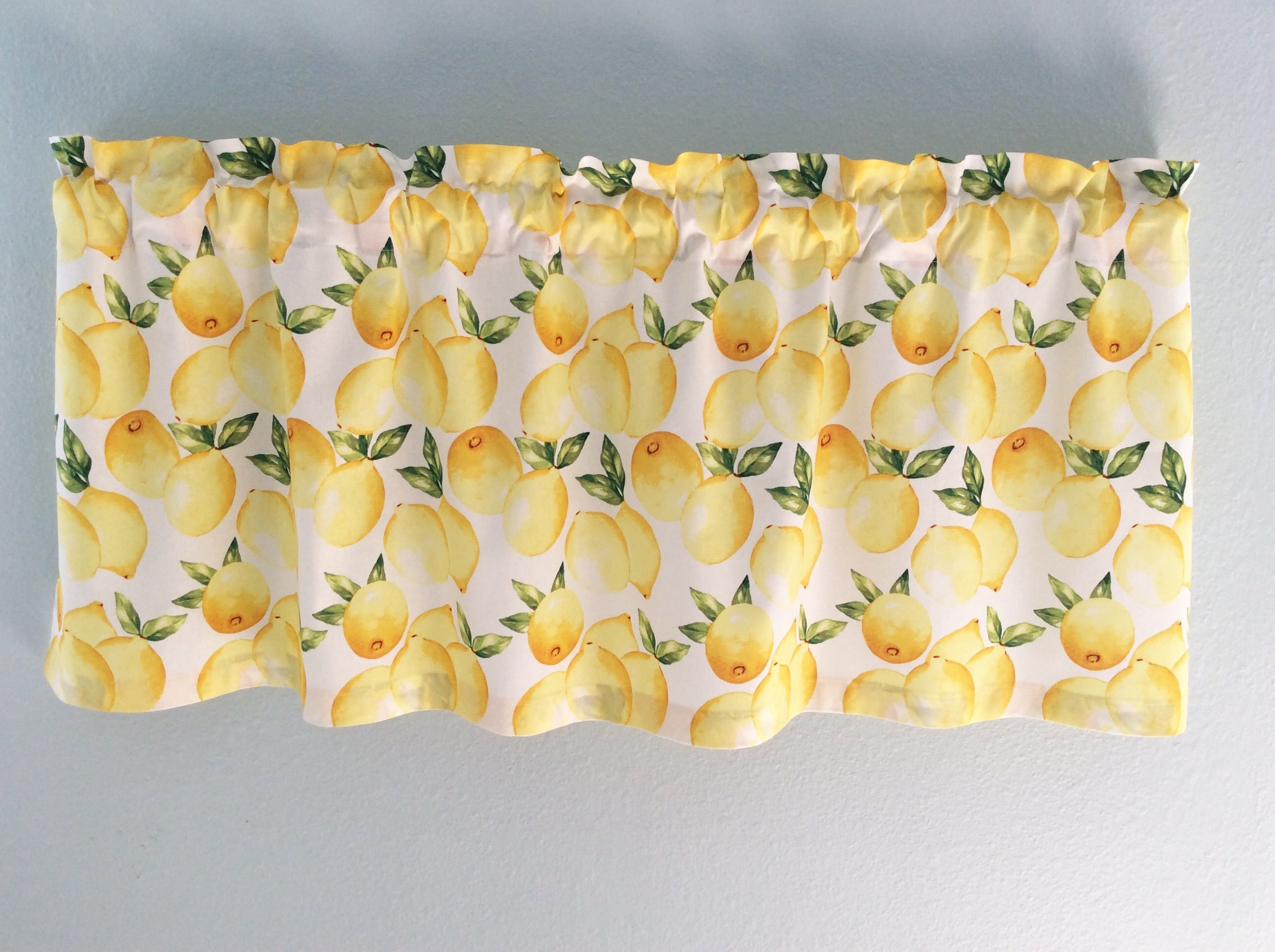 Lemon Window Valance Lemon Curtains Kitchen Curtains Etsy