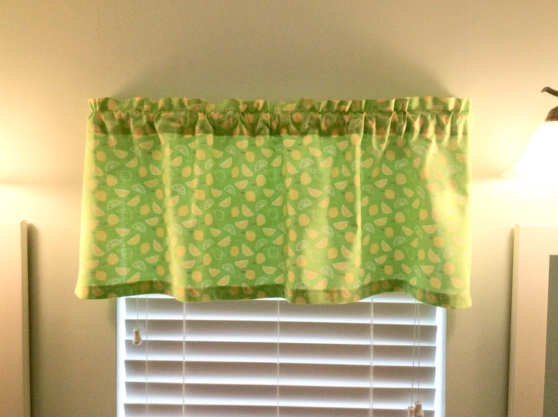 Good Looking lime green window valance Lemon Window Valance With Lemons And Limes On Lime Green Fabric