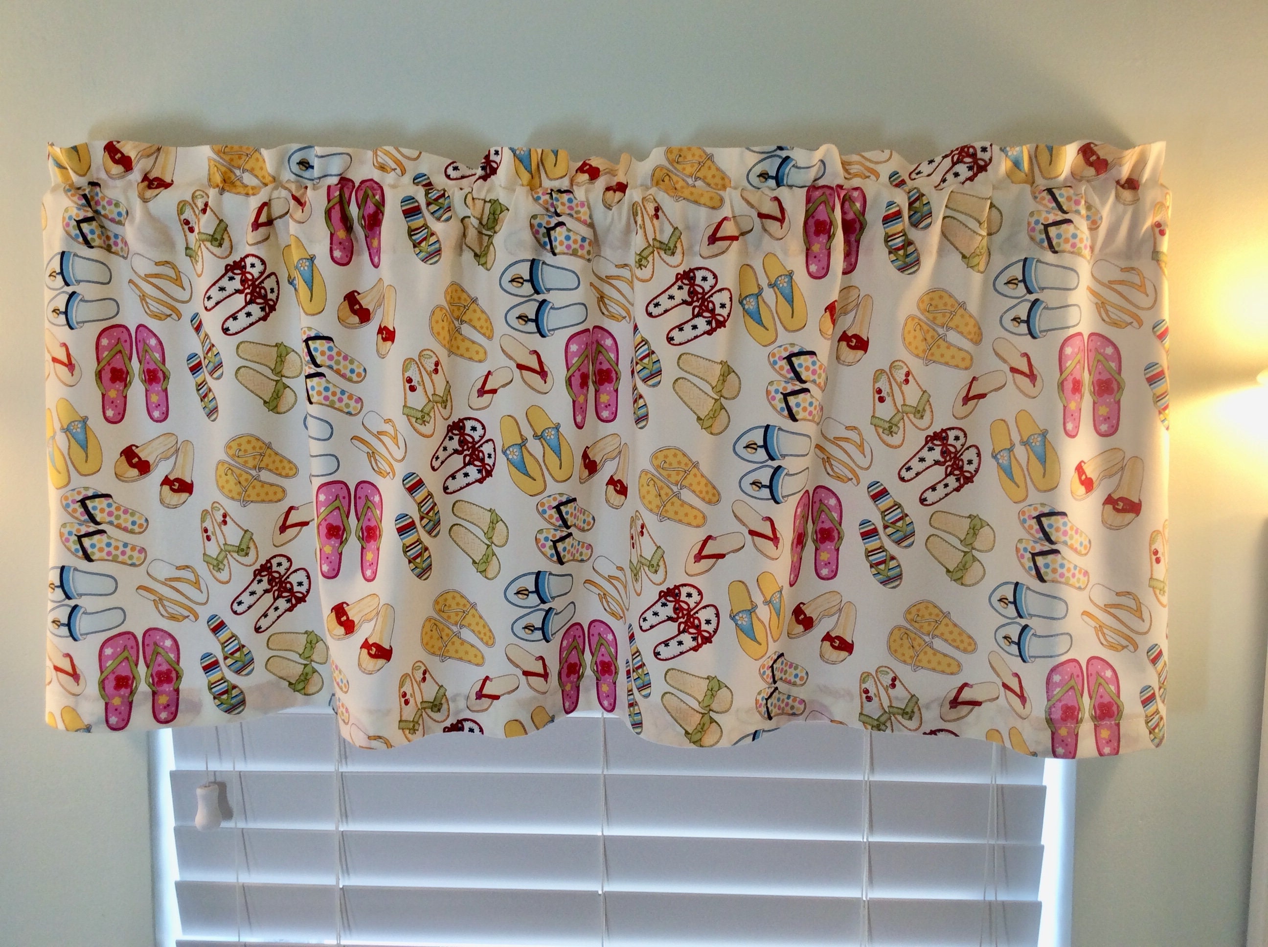 Flip Flop Valance With Colorful Flip Flops on off White Fabric Etsy