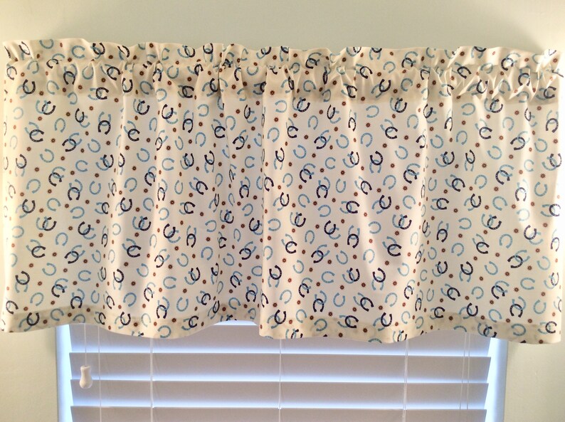 Horseshoe Print Fabric Valance Etsy