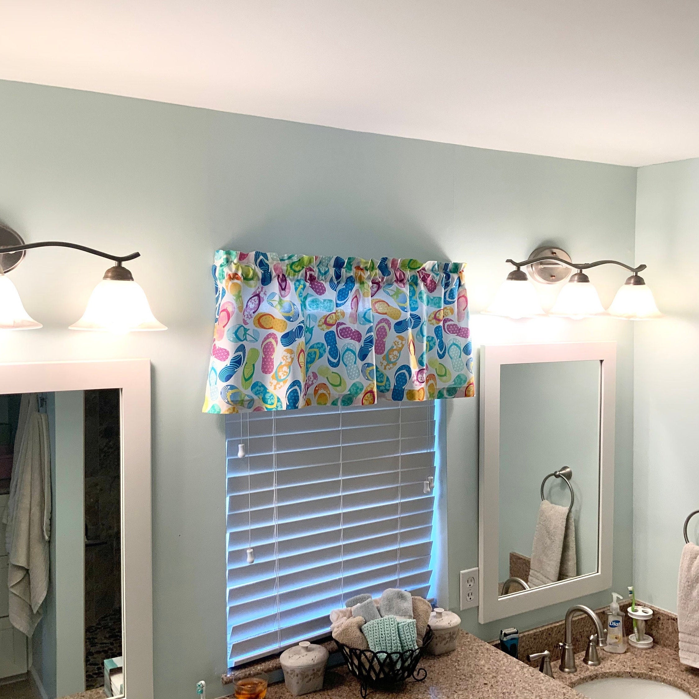 Flip Flops Print Beach Cottage Valance Etsy