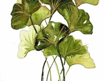 DIGITAL ONLY-  Gingko Leaves  Watercolor Worksheets on YouTube