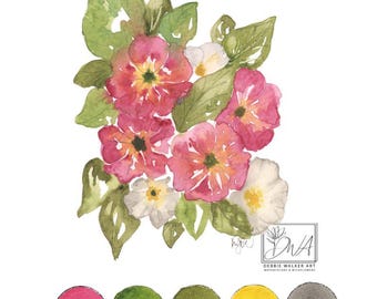 DIGITAL ONLY- Primrose  Watercolor YouTube Companion Worksheets