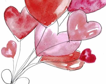 DIGITAL ONLY- Valentines HeartBalloons Watercolor Worksheets on YouTube