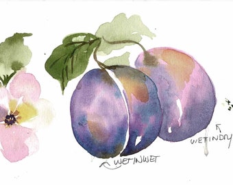 DIGITAL ONLY- Plums Watercolor Companion Worksheets on YouTube