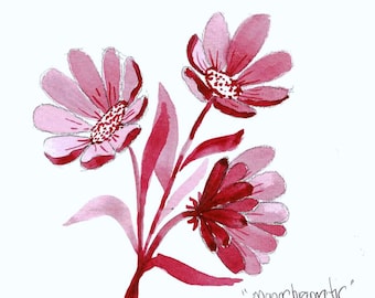 DIGITAL ONLY- PINK Floral Drawing Watercolor YouTube Companion Worksheets