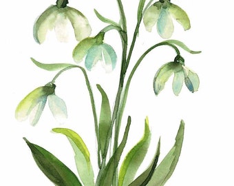 DIGITAL ONLY-  Snowdrops Watercolor Worksheets on YouTube