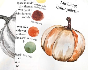 DIGITAL ONLY- Pumpkin Delight Watercolor Worksheets on YouTube