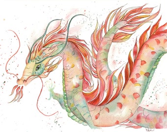 Year of the Dragon Art / Chinese New Year  / Chinese Dragon / Dramatic wall Art