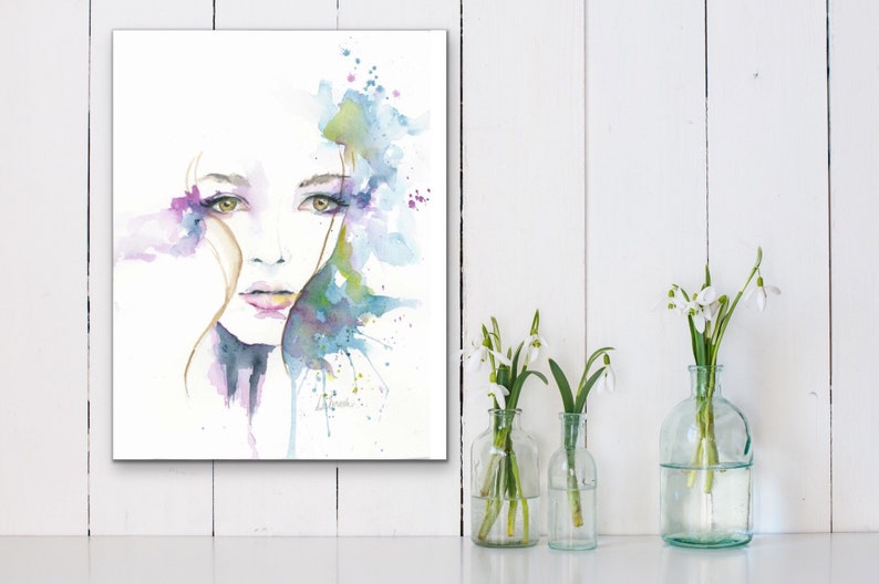 Boho Art print / unframed Blue Wall Art / Empowering Art Etsy