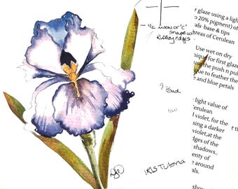 DIGITAL ONLY- Purple Iris Watercolor YouTube Companion Worksheets