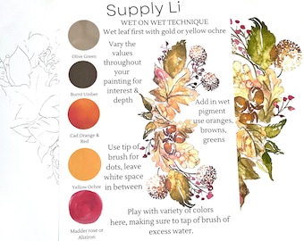 DIGITAL ONLY- Autumn Watercolor Worksheets on YouTube