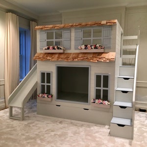 bunk beds with storage and slide