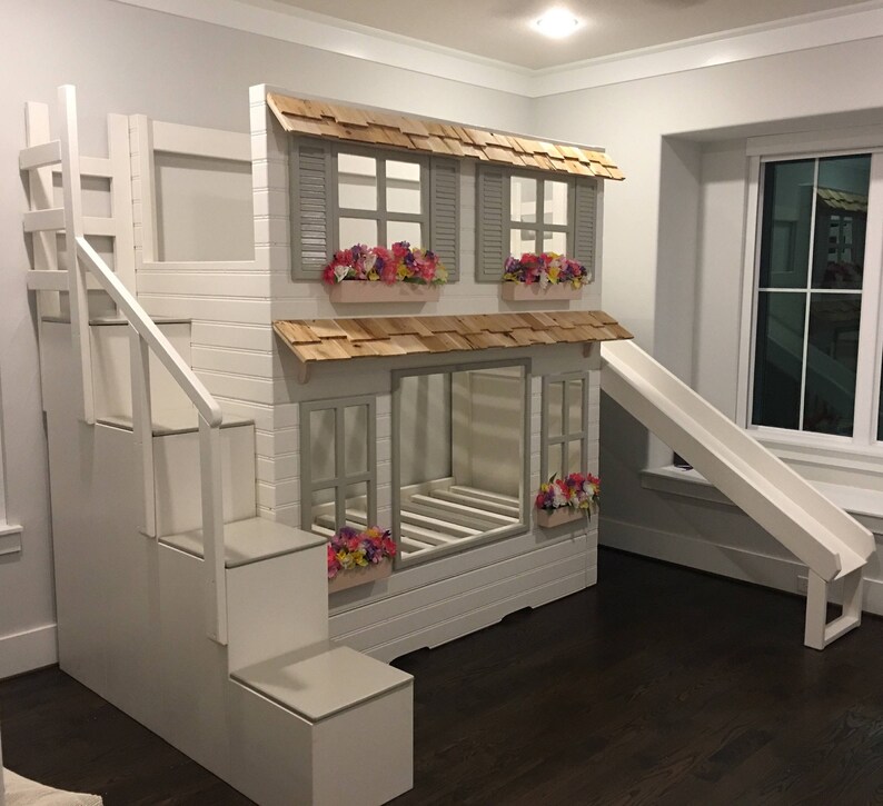 Layla's Ultimate Bunk Bed with LED lights Storage Etsy