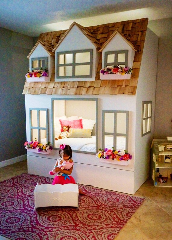 house bunk bed with slide