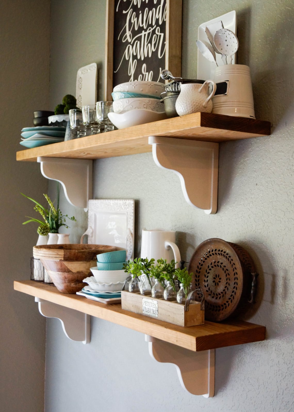 French Country Cottage Style Wood Shelves kitchen shelves Etsy