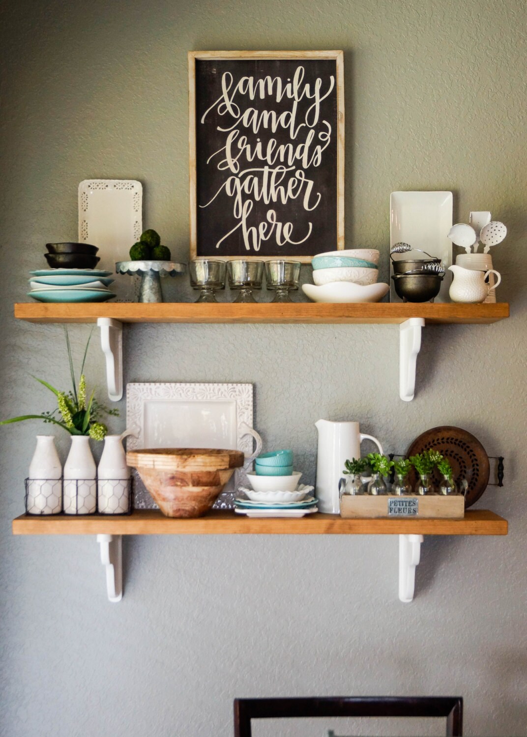 French Country Cottage Style Wood Shelves kitchen shelves Etsy