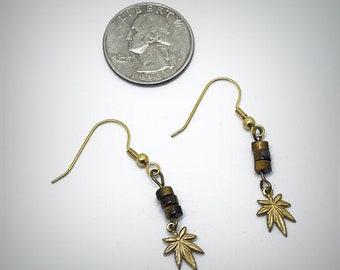 Marijuana leaf earrings