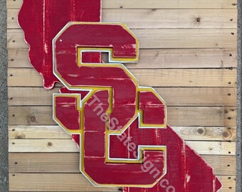 Letrero estatal de los Troyanos de la Universidad del Sur de California (USC) (SC)
