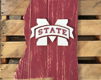 Mississippi State Hail State Recycled Metal Wall Decor