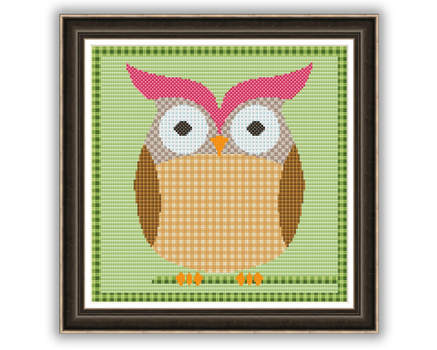 Owl Patchwork Cross Stitch Pattern - Few Colors