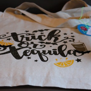 Trick or Tequila Halloween Tote bag