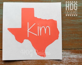 Texas Decal - Name Decal - Texas Name Decal - Texas Sticker - Texas Yeti Decal - RTIC decal - monogram decal - Texas monogram