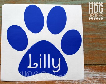 Dog Decal - Paw Print Decal - Dog Sticker - Paw Print Sticker - Name Decal - Dog Bowl Decal - Car Decal - Yeti decal - Yeti sticker - decals