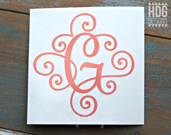 Monogram decal - Initial decal - Yeti decal - Vinyl Decal - Yeti Tumbler decal - Car decal - Laptop decal - tumbler decal