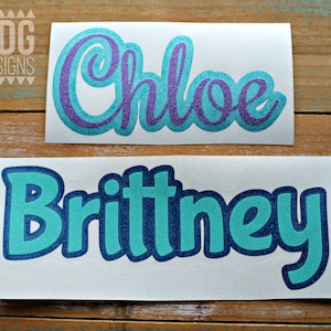 Name Decal - Glitter Name Decal - Glitter Word Decal - Two Color Glitter Name  - Yeti Decal - Car Decal - Tumbler Decal - Vinyl decal - name