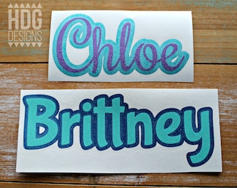 Name Decal - Glitter Name Decal - Glitter Word Decal - Two Color Glitter Name  - Yeti Decal - Car Decal - Tumbler Decal - Vinyl decal - name