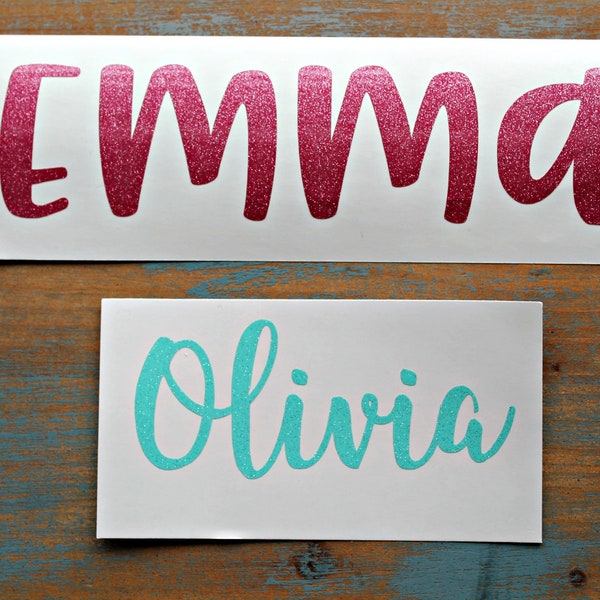 Name Decal - Glitter Decal - Name Sticker - Yeti Decal - Vinyl decal - Yeti Sticker - Glitter Name Decal - Monogram decal- car decal - name