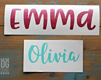 Name Decal - Glitter Decal - Name Sticker - Yeti Decal - Vinyl decal - Yeti Sticker - Glitter Name Decal - Monogram decal- car decal - name