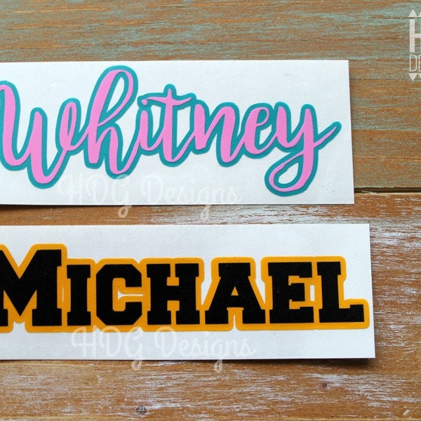 Name Decal - Two Color Name Decal - Vinyl Decal - Word Decal - Name Sticker - Yeti Decal - RTIC decal - Monogram Name - Car decal - decals