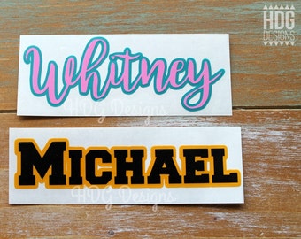 Name Decal - Two Color Name Decal - Vinyl Decal - Word Decal - Name Sticker - Yeti Decal - RTIC decal - Monogram Name - Car decal - decals