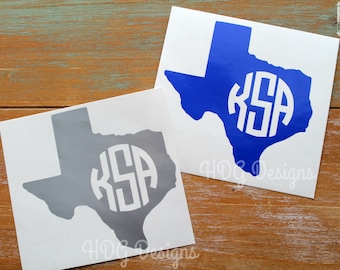 Texas Decal Monogram Decal Texas Sticker Yeti decal Tumbler decal Yeti Tumbler decal Vinyl Car decal Cup decal Dad gifts Mom gifts