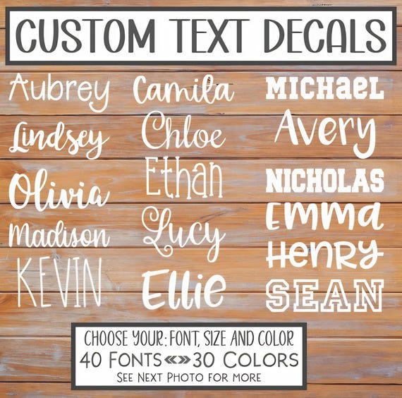 Custom Vinyl Decal - Vinyl Text decal - Custom Car Decal - Name Decal - Name Sticker - Car Decal - Laptop decal - Custom Name Sticker