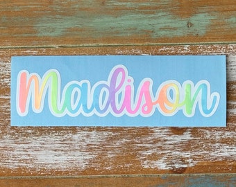 Personalized Rainbow Name Decal - Vinyl Sticker