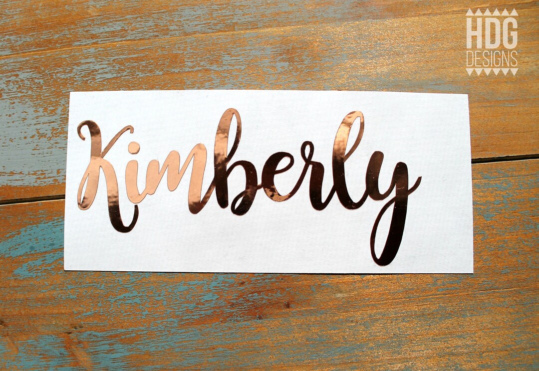 Name Decal Rose Gold Decal Chrome Decal Vinyl Name Decal Etsy