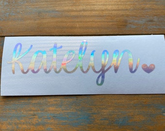 Name Decal - Name Sticker - Holographic Decal - Yeti Decal - Vinyl Sticker - Car decal - Vinyl decal - Yeti Name decal - laptop sticker