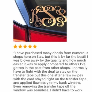 Gold Monogram Decal Gold Foil Monogram Decal Monogram Sticker Monogram decal Yeti decal Yeti Sticker Wedding decal car decal afbeelding 3