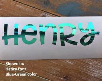 Name Decal - Holographic Name Decal - Yeti Decal - Iridescent decal - Vinyl decal - Vinyl Name - Name Sticker