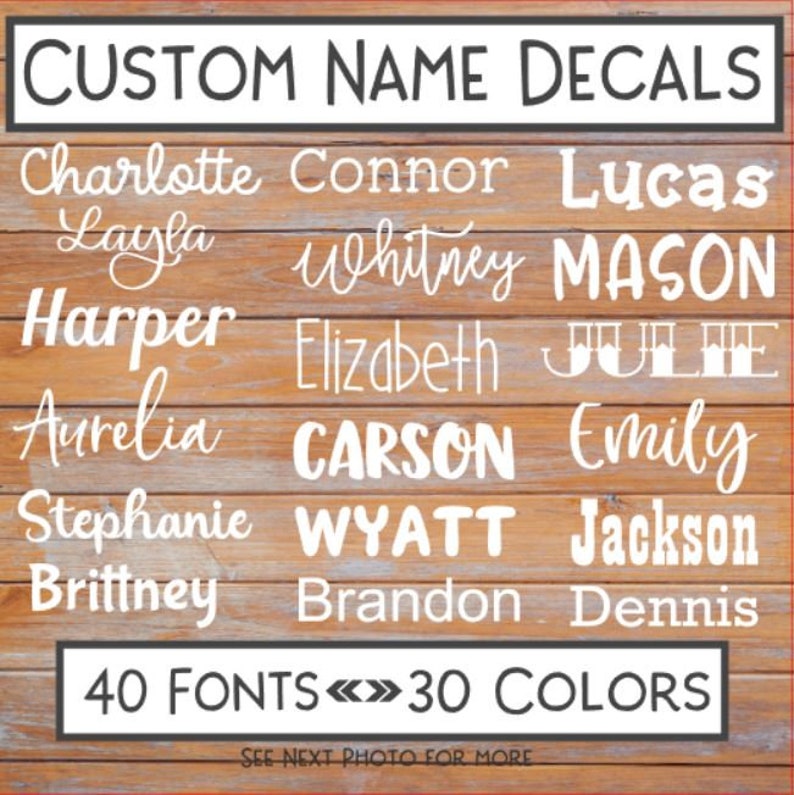 Name Decal Two Color Name Decal Vinyl Decal Word Decal Name Sticker Yeti Decal RTIC decal Monogram Name Car decal decals image 3