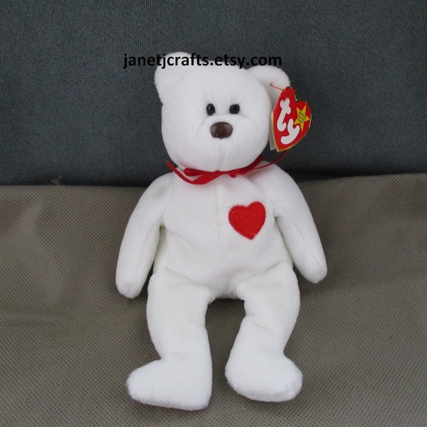 Vintage Ty Beanie babies ,1993 Valentino bear  ,P .E pallets ,Made in China ,Janetjcrafts