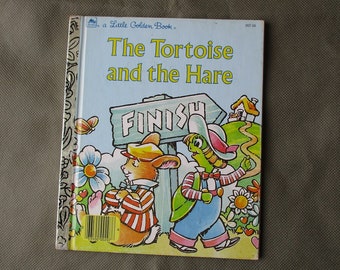 Vintage The Tortoise and the hare ,A Little Golden Book ,Vintage children's book ,1987 kids book, Children's story book,