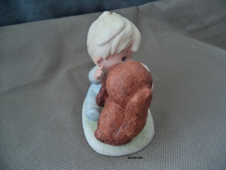 Boy figurine Spaniel puppy figurine Vintage Homco # 1424 1980/'s Figurine janetjcrafts