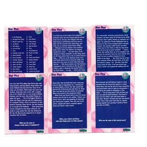 Vintage All My Children trading cards ,Star pics cards, Lot of 6 ,1991 Soap opera , trivia cards , Check list ,replacement