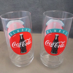 Vintage Coke Cola drinking glasses 1997 Always Coca Cola tumbles Genuine Coca Cola Advertising  janetjcrafts