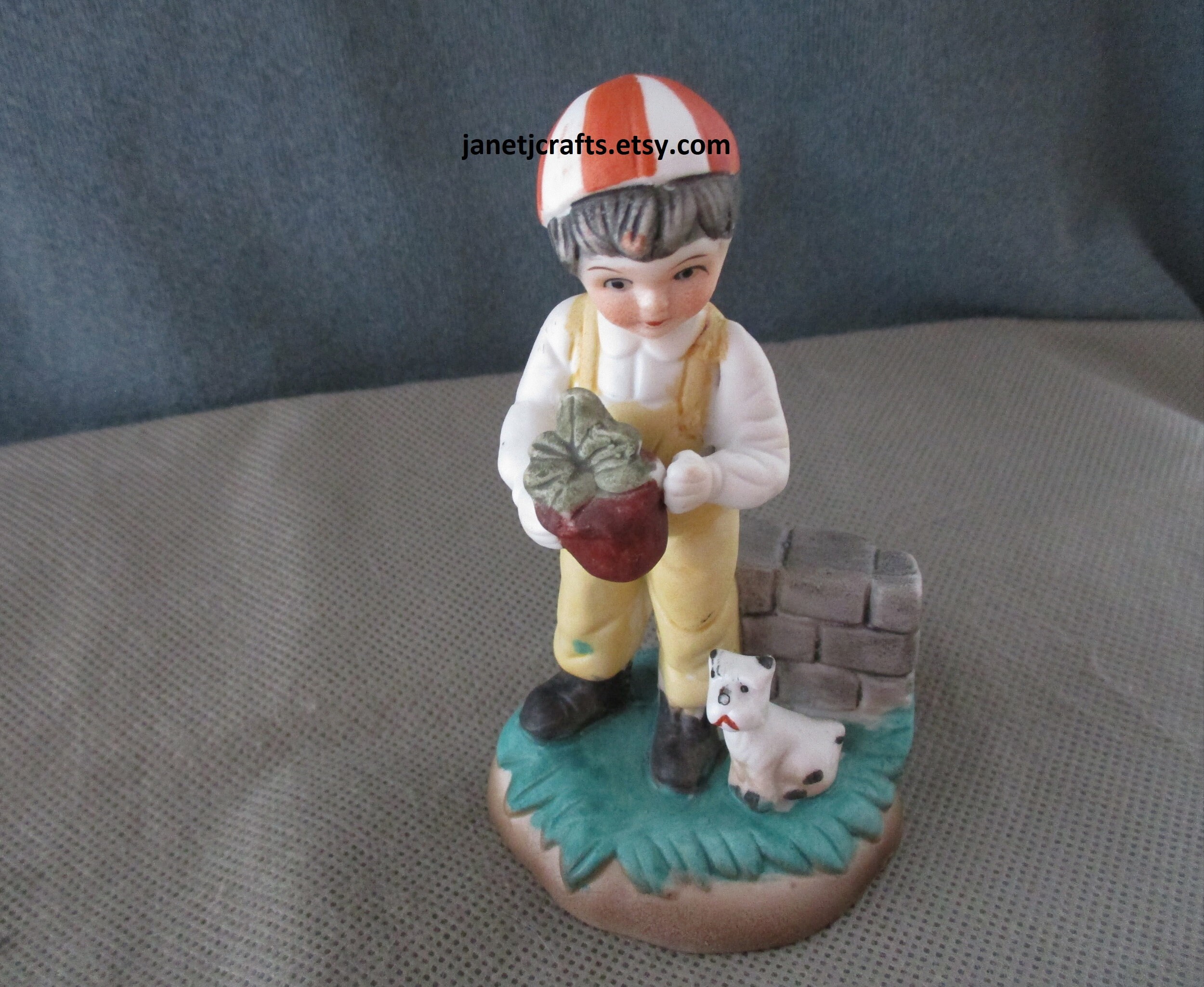 Vintage Boy figurine 1950's Boy with dog Figurines & Etsy